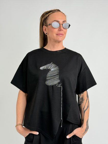 Čierne tričko ZEBRA