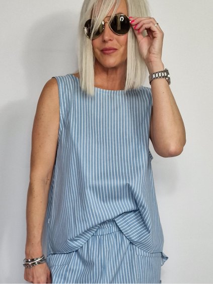 Svetlý džínsový top Sunkissed