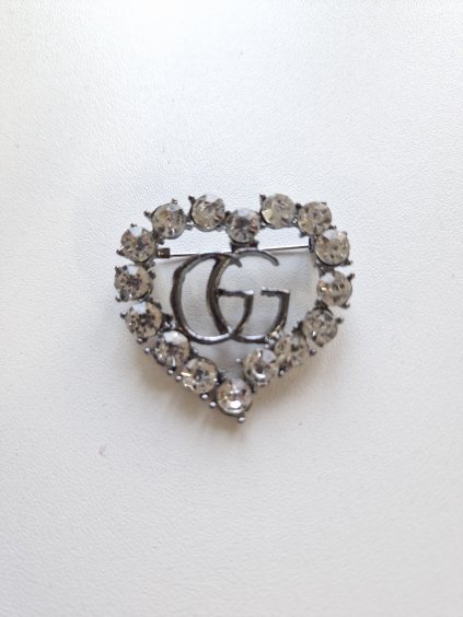 GG brošňa s klipom (Farba Strieborná)