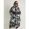 Čierno-biely vreckový kabát