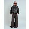 Hnedá kožená bunda FASHION