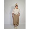 Inteligentná béžová nohavicová sukňa