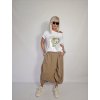 Inteligentná béžová nohavicová sukňa