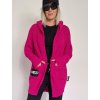 Fuchsiový sveterový kardigan NOT (Farba Fuchsia, Veľkosť oblečenia UNI S-XL)