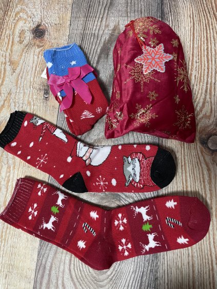 Vánoční pytlík s ponožkami - DÁMSKÉ