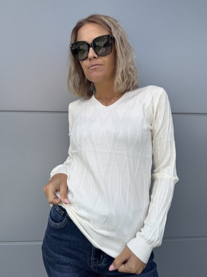 dámský svetr s výstřihem do V