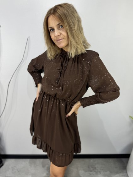 dámské šifonové šaty s glitry