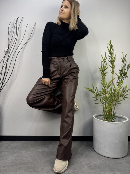 dámské koženkové kalhoty