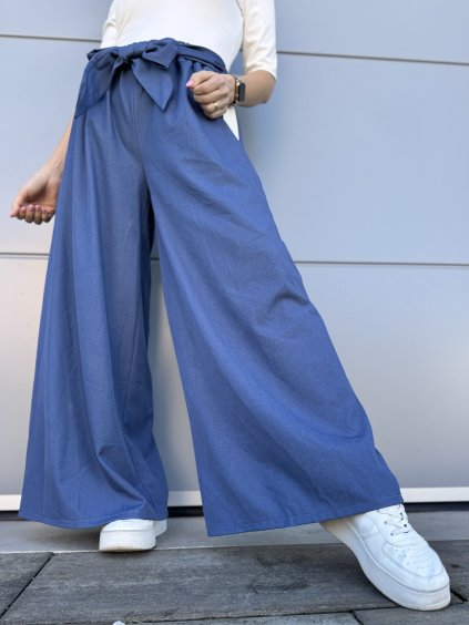 Dámské široké kalhoty s páskem