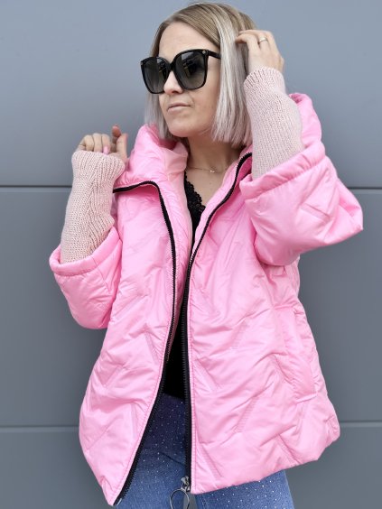 Prošívaná bunda s vysokým límcem