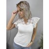 Dámské tričko s krajkovým dekoltem