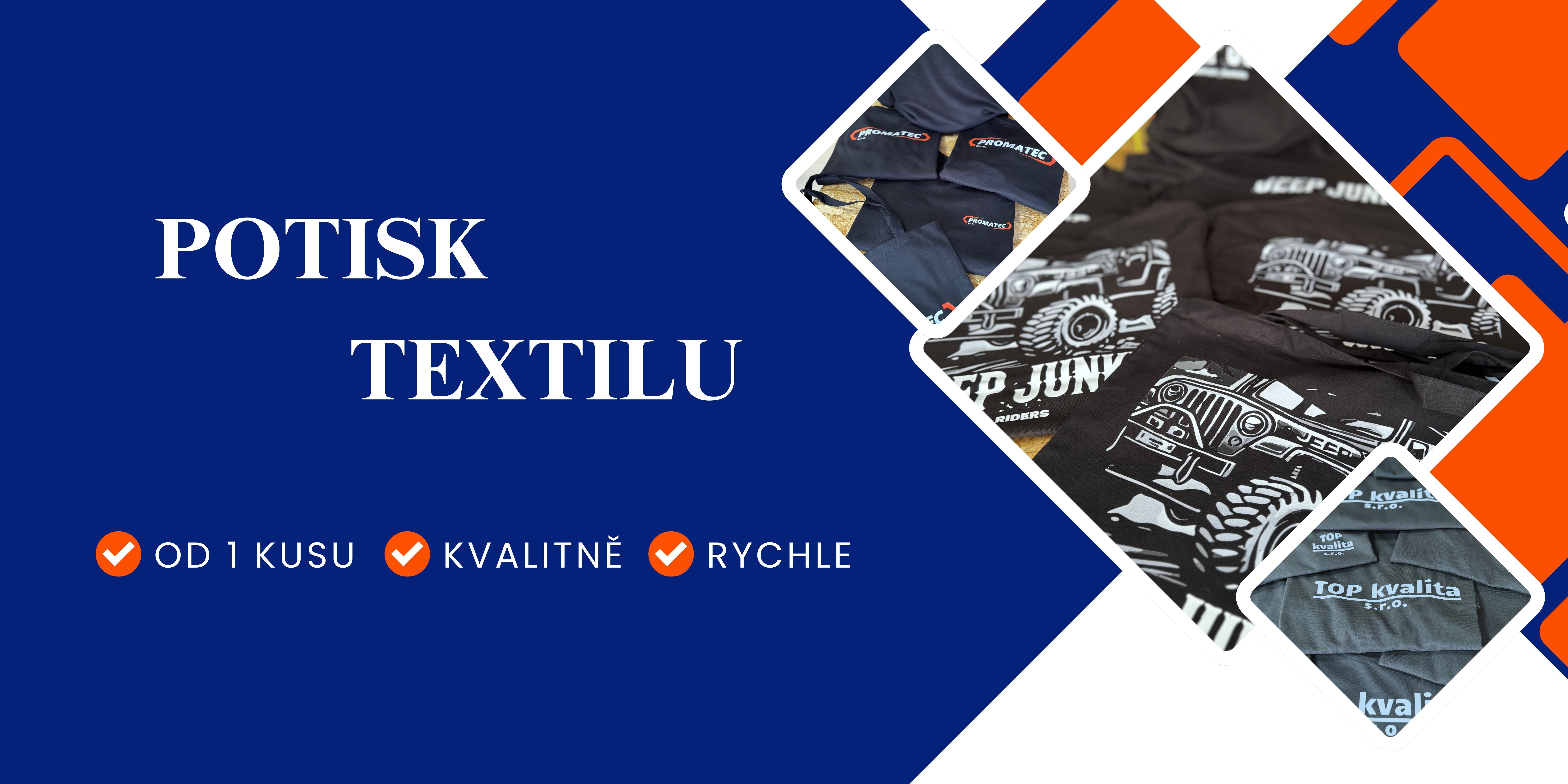 POTISK TEXTILU již od 1 kusu