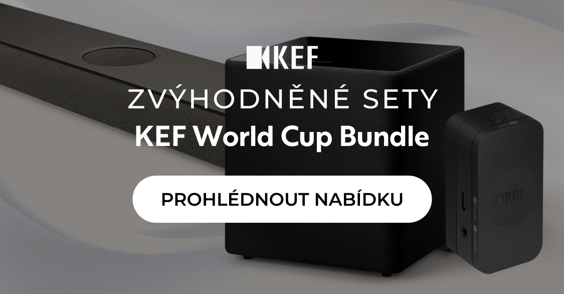 KEF sety domácího kina s prostorovým zvukem se slevou 20 %.