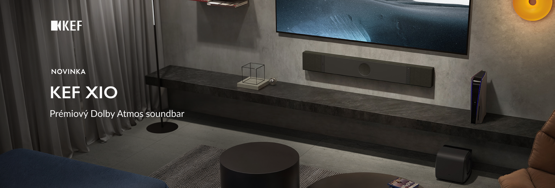 Prémiový Dolby Atmos soundbar KEF XIO. Vyzkoušejte si v showroomu VOIX.