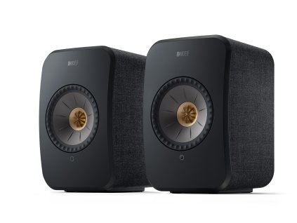 22 KEF LSXII front pair perspective carbon black
