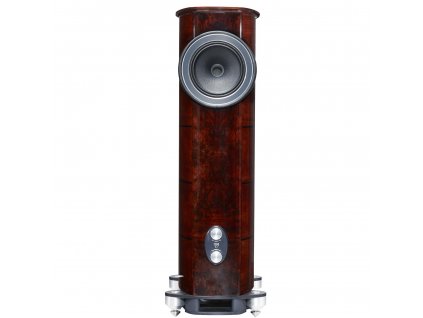 F1 10 front high gloss walnut small floorstander 2