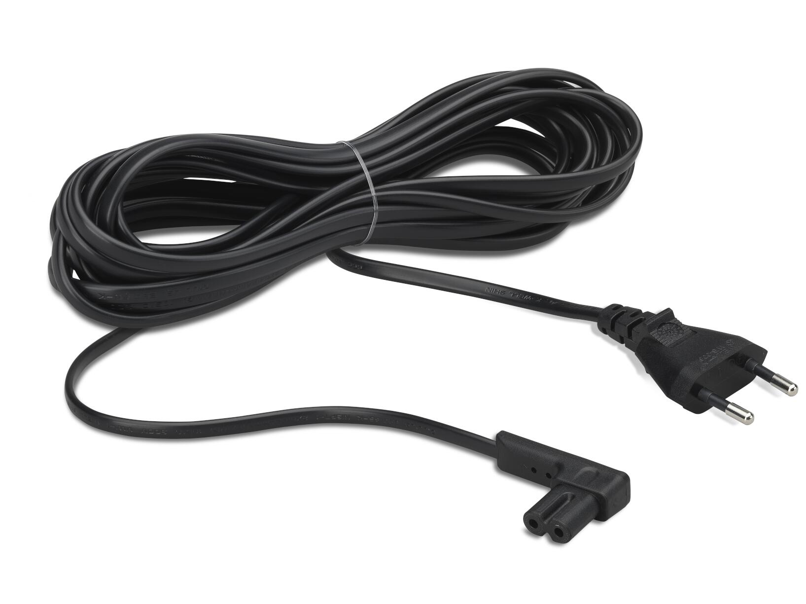 Flexson 5m napájecí kabel s rohovou koncovkou černý