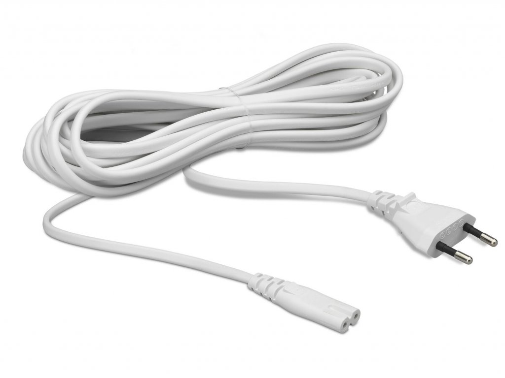 Flexson 5m napájecí kabel s přímou koncovkou detail zástrčka