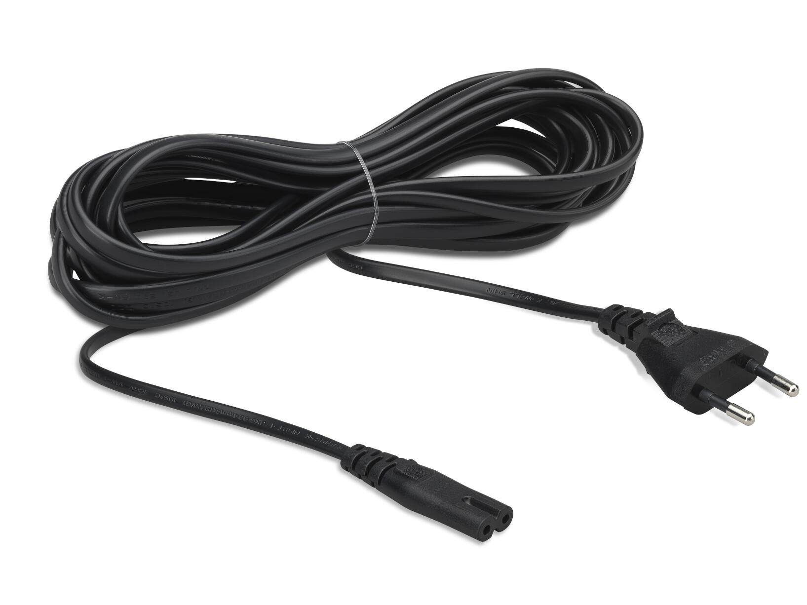 Flexson 5m napájecí kabel s přímou koncovkou černý