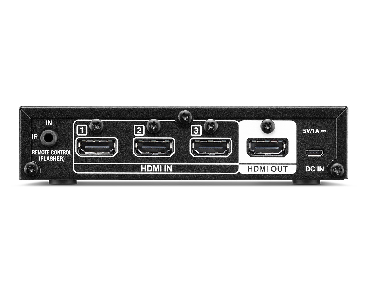 Zadní strana přepínače Marantz VS3003 se vstupy a výstupem HDMI