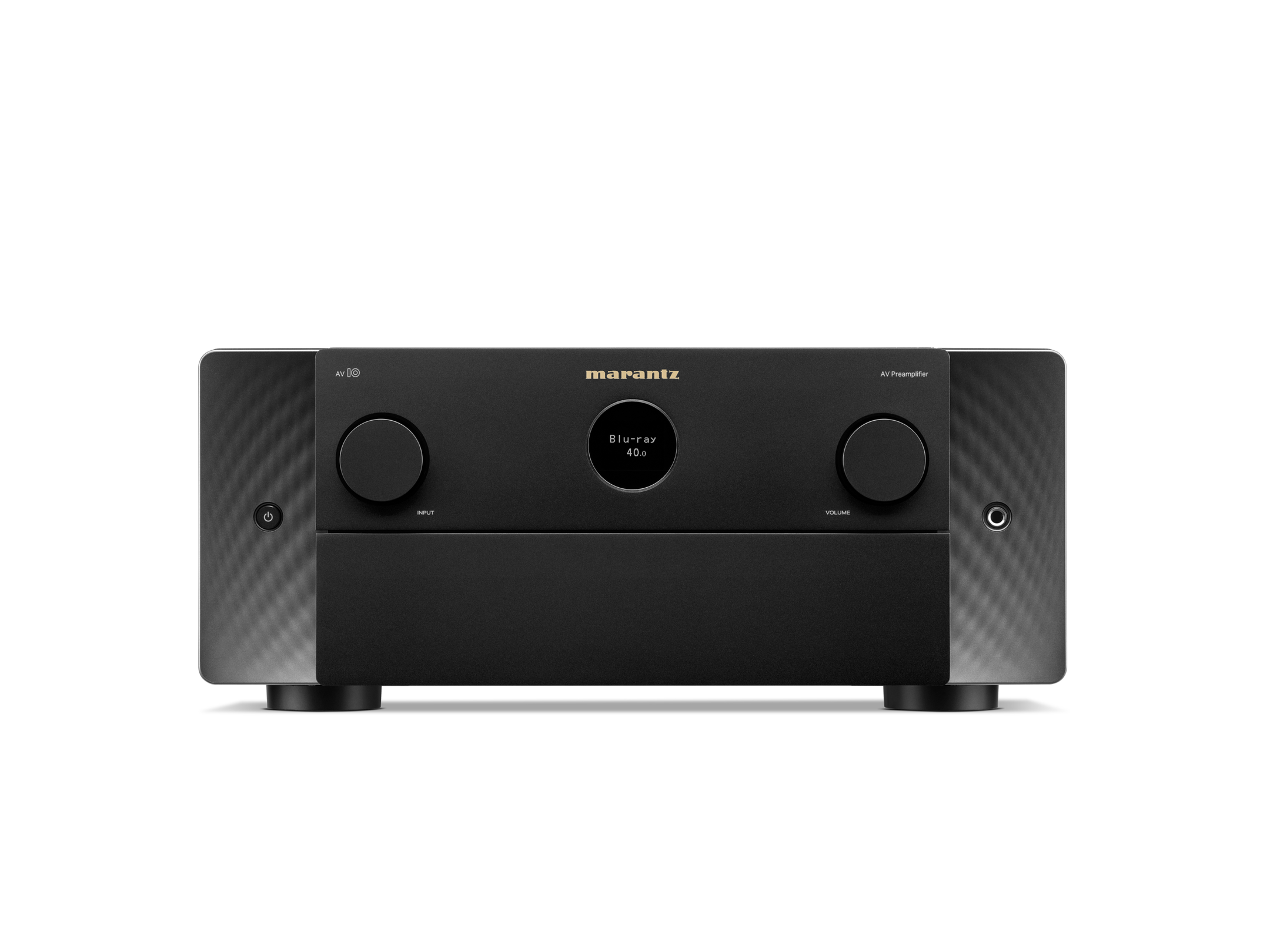 Marantz AV 10 – čelní pohled na kruhový průzor a podsvícení