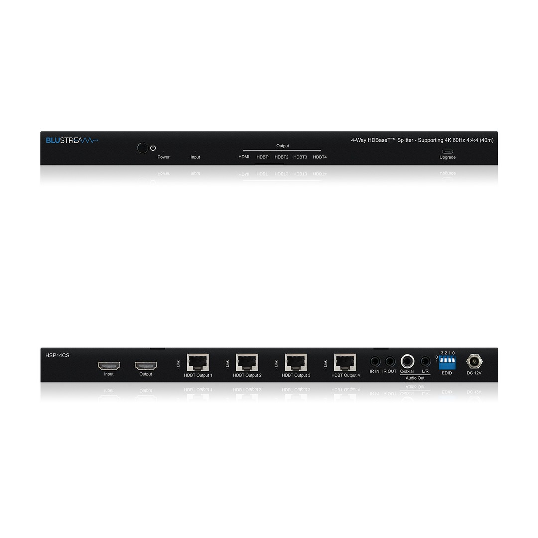 Blustream HSP14CS — čtyřcestný rozbočovač HDBaseT s konverzí barevného prostoru a HDMI loop out