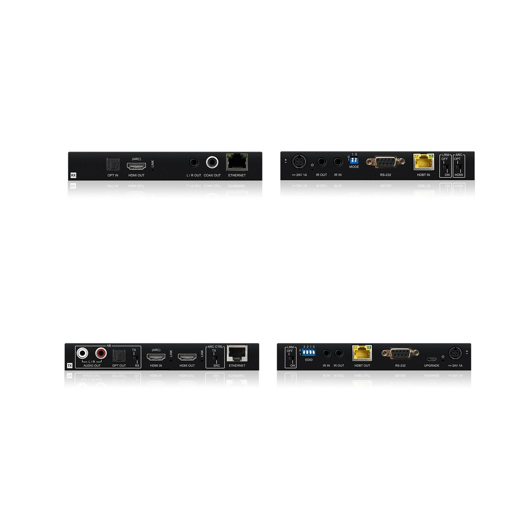 Blustream HEX150CS-KIT — dvojice HDBaseT jednotek vysílače a přijímače s HDMI, RJ45 a audio konektory