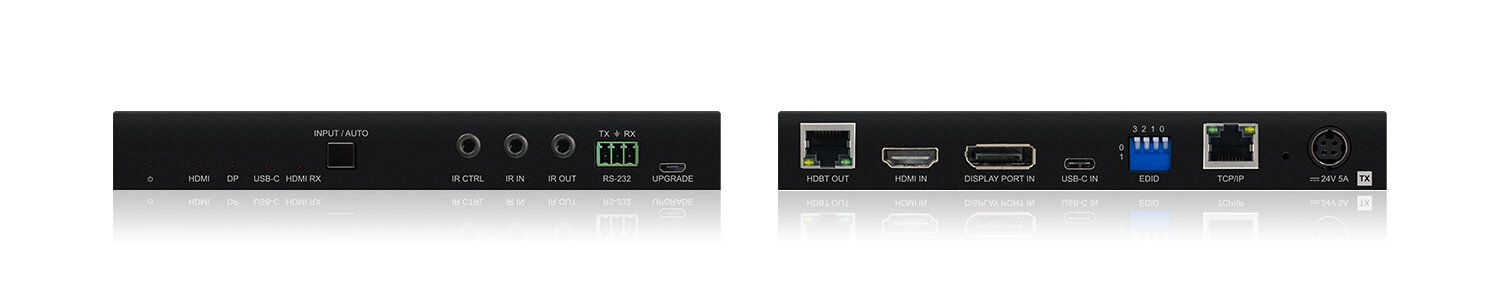 Blustream HEX70HDU-KIT — detail přijímače s lokálním HDMI vstupem a CAT portem