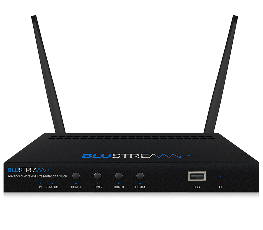 Blustream HDMI přepínač AMF41W — multiformátový prezentační přepínač 4x1 s podporou AirPlay a Miracast