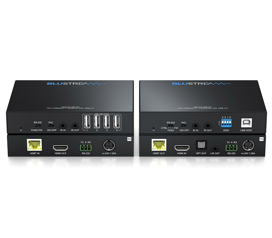 Blustream HEX70USB-KIT vysílač a přijímač pro přenos HDMI a USB po CAT kabelu