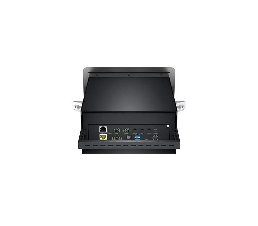 Blustream HEX70HDUK-TT — kryt s montážními držáky připravený k zapuštění do desky stolu