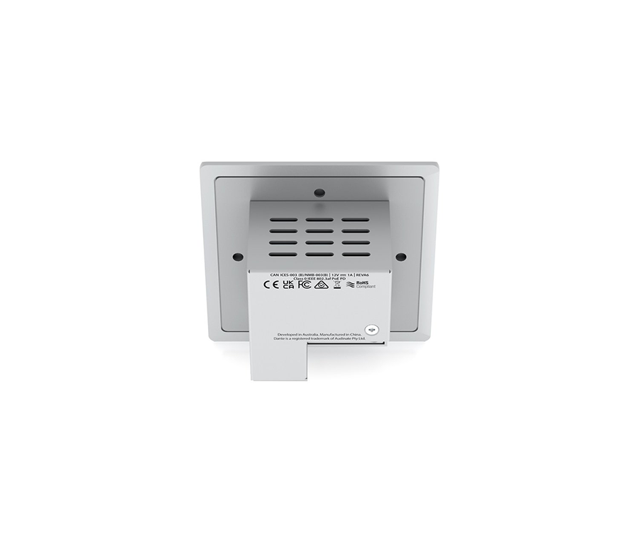 Detail zadního štítku Blustream DA11ABL-WP-EU s certifikacemi a označením Class 0 IEEE 802.3af PoE PD a 12V DC napájení