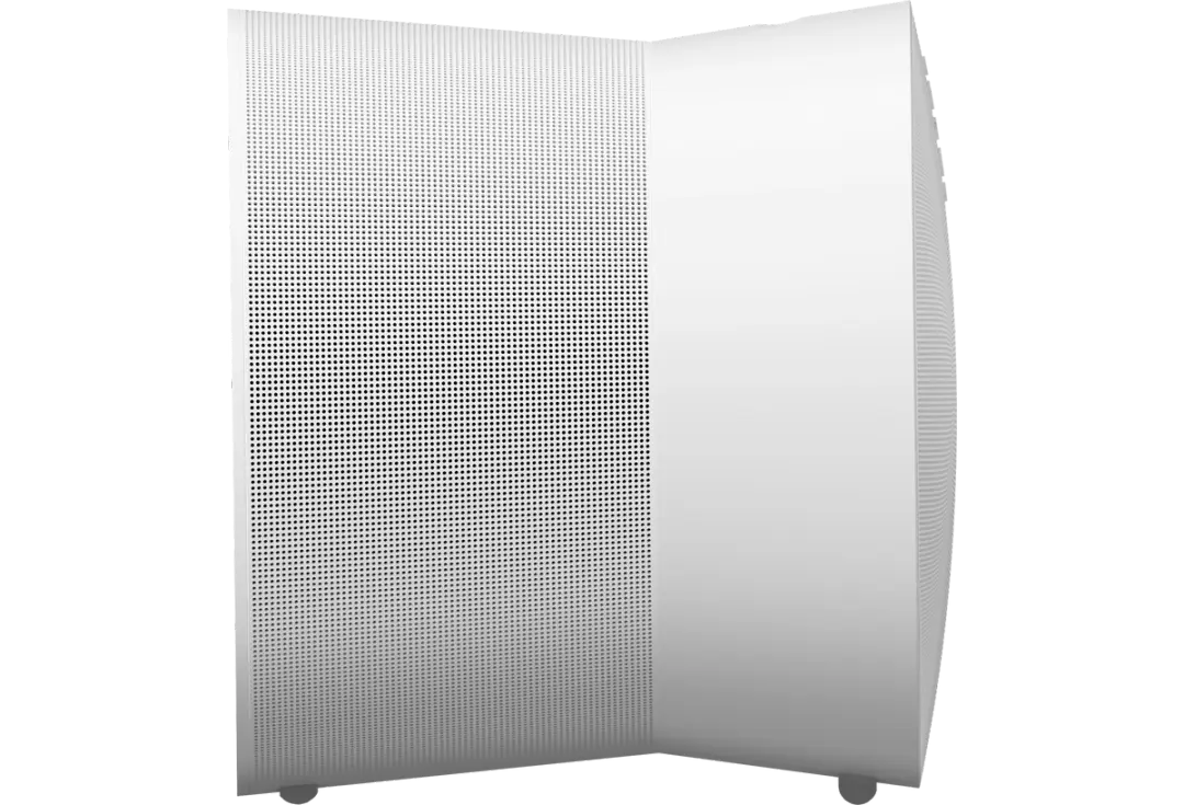 Sonos Era 300 v bílé barvě z bočního profilu s texturou mřížky reproduktoru