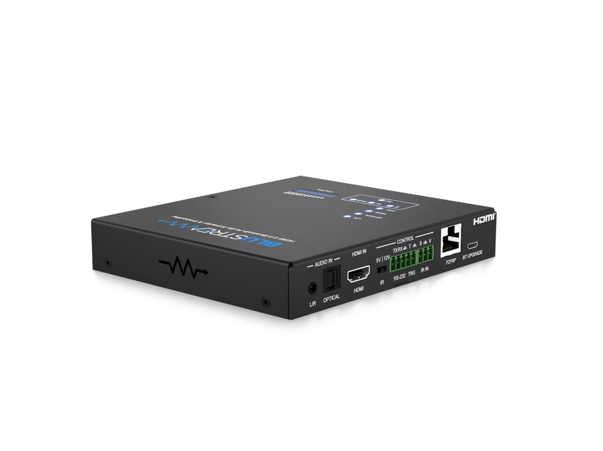 Boční pohled na Blustream BLUARC s viditelnými HDMI konektory