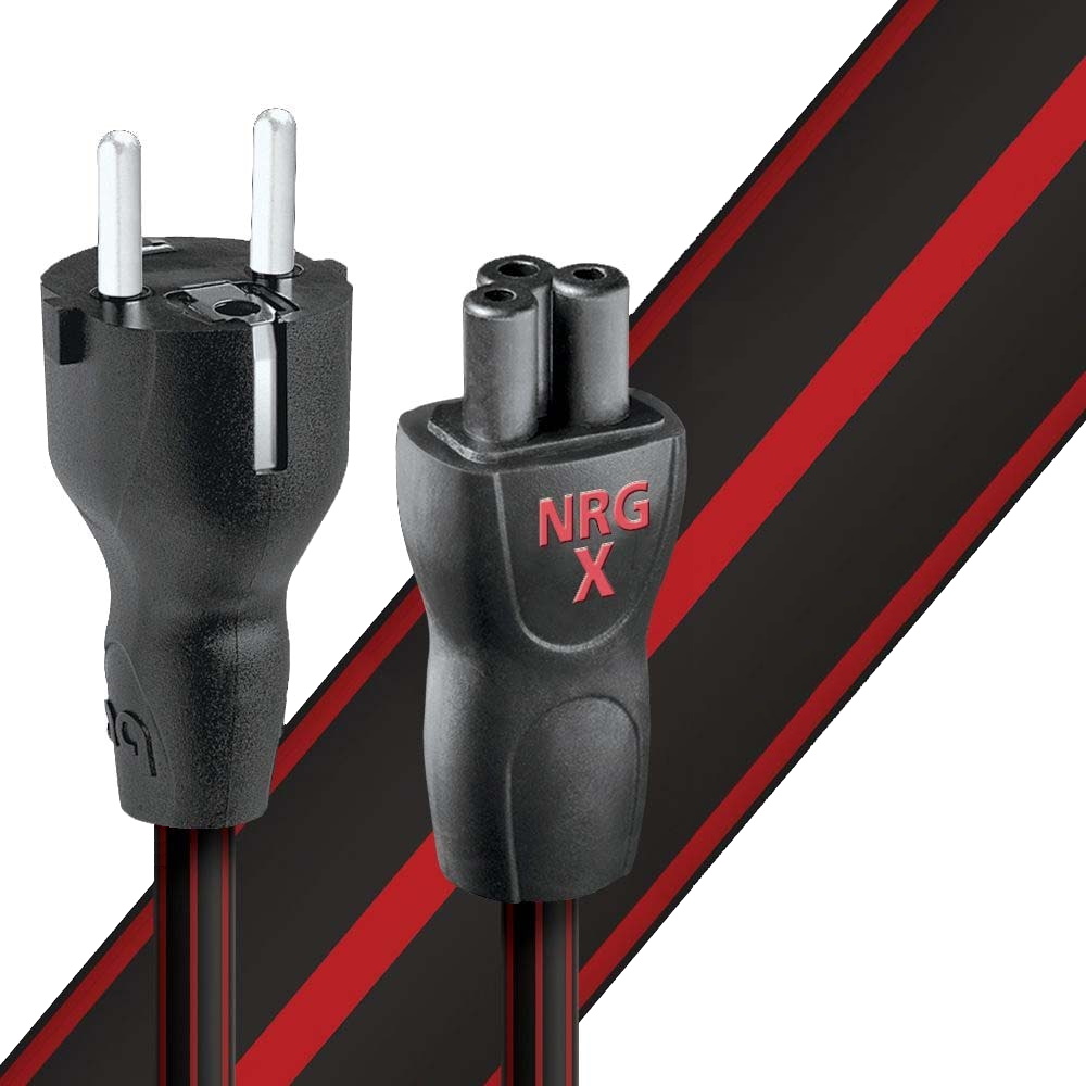Napájecí kabel Audioquest NRG X3 C5 se síťovou zástrčkou a třípólovou koncovkou IEC C5