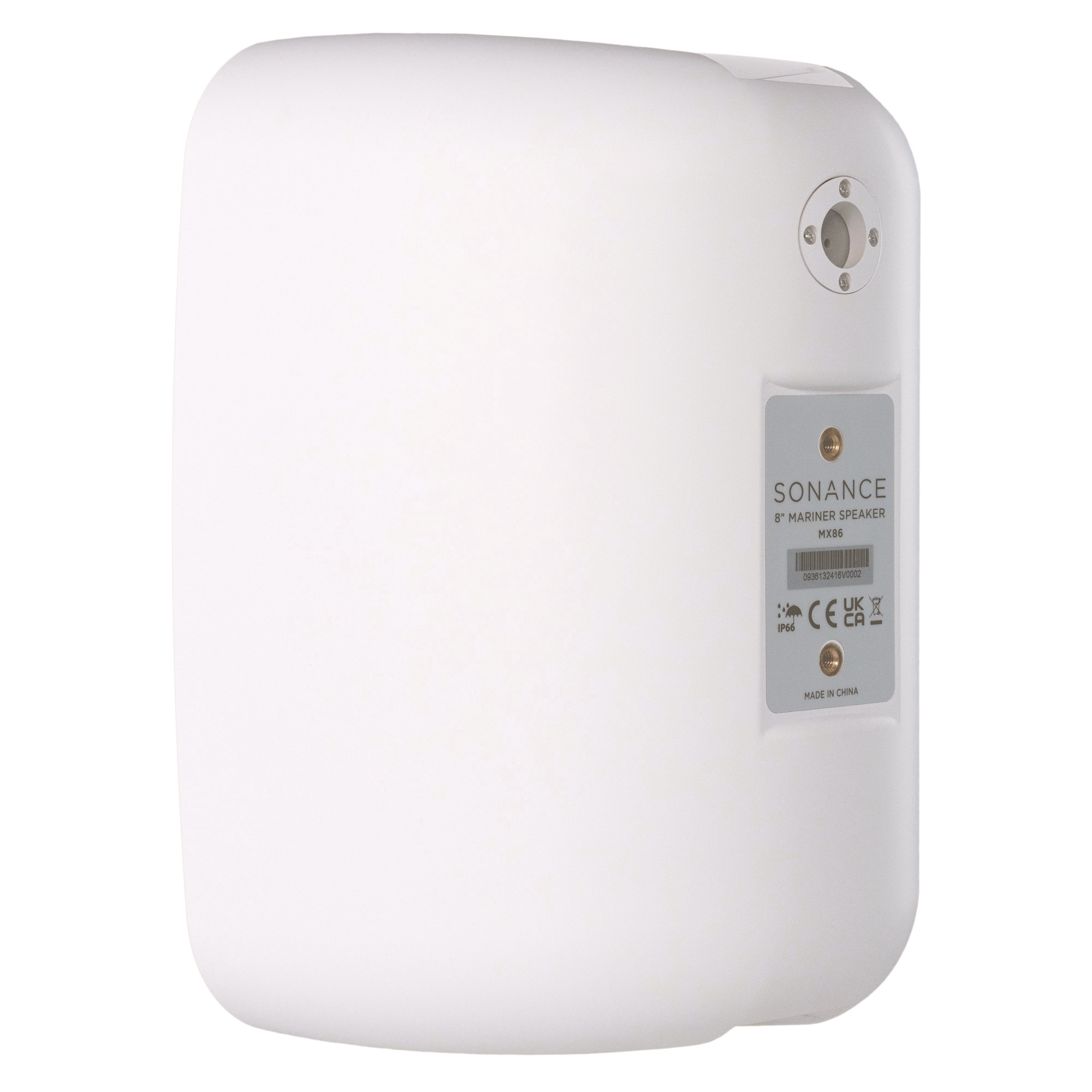Sonance Mariner MX 86 — zadní panel přímý pohled, terminály a štítek IP66