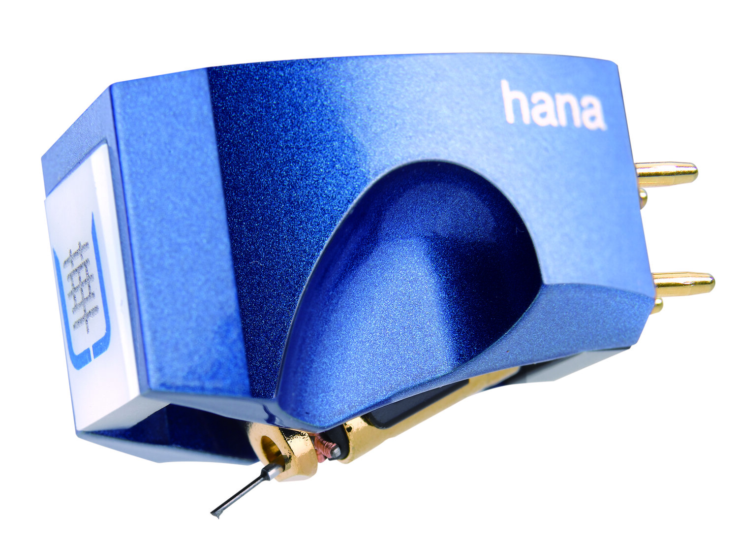 Detail modrého těla přenosky HANA Umami Blue z duraluminia A7075