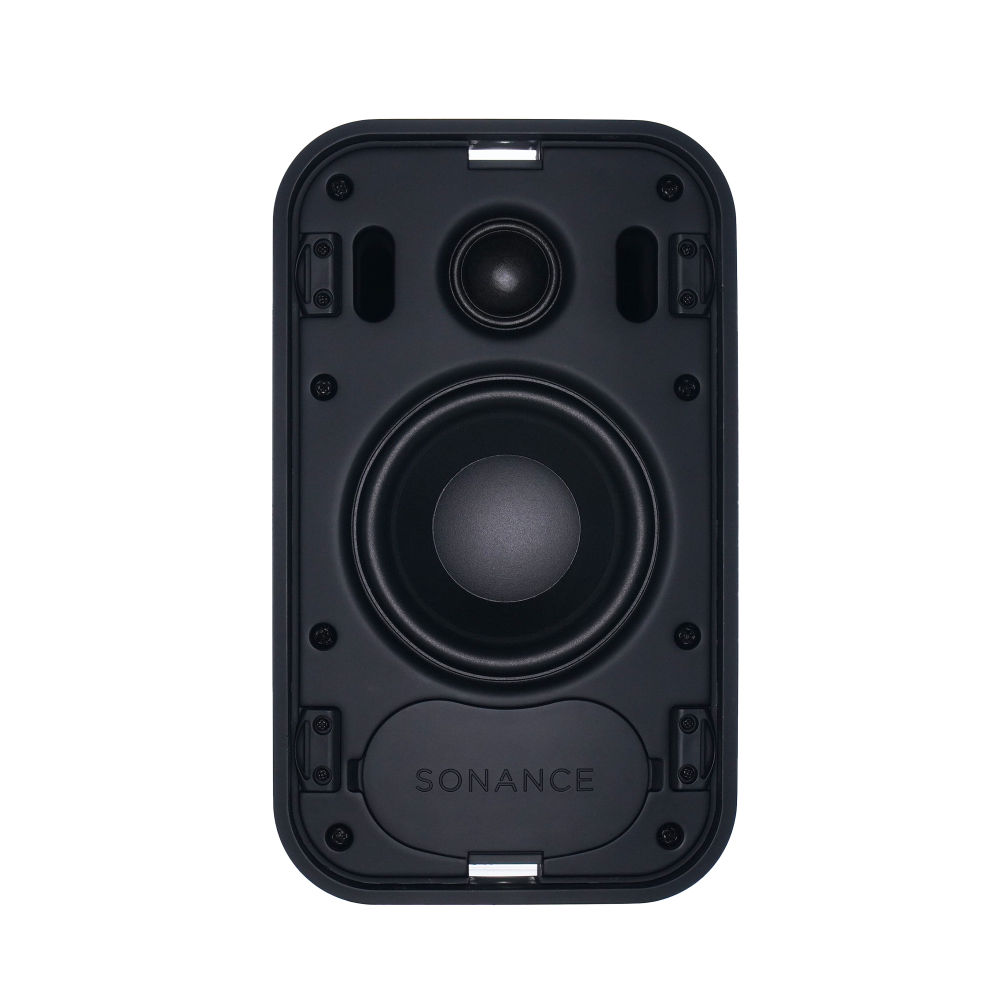 Sonance PS-S43T Mk II v černém provedení zepředu s nasazenou mřížkou