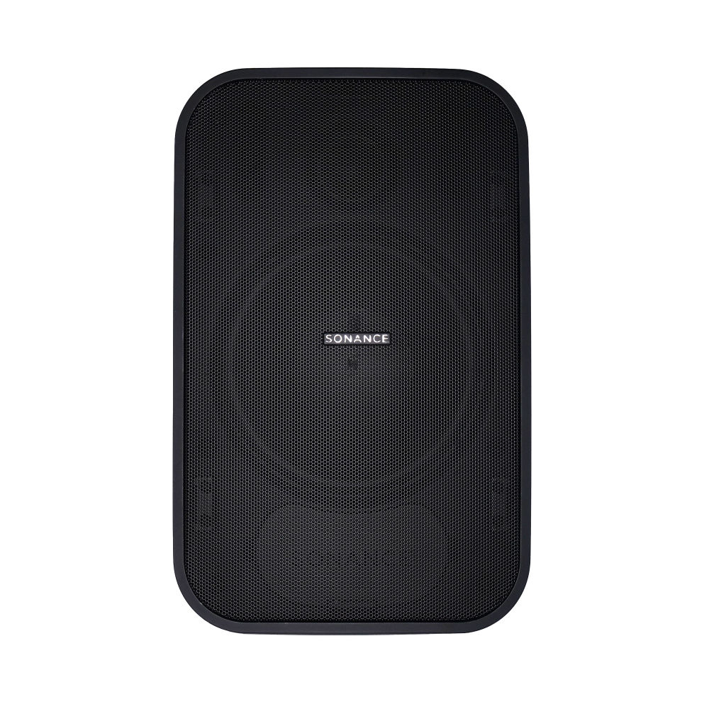Černé provedení reproduktoru Sonance PS-S53T Mk II s nasazenou mřížkou, čelní pohled