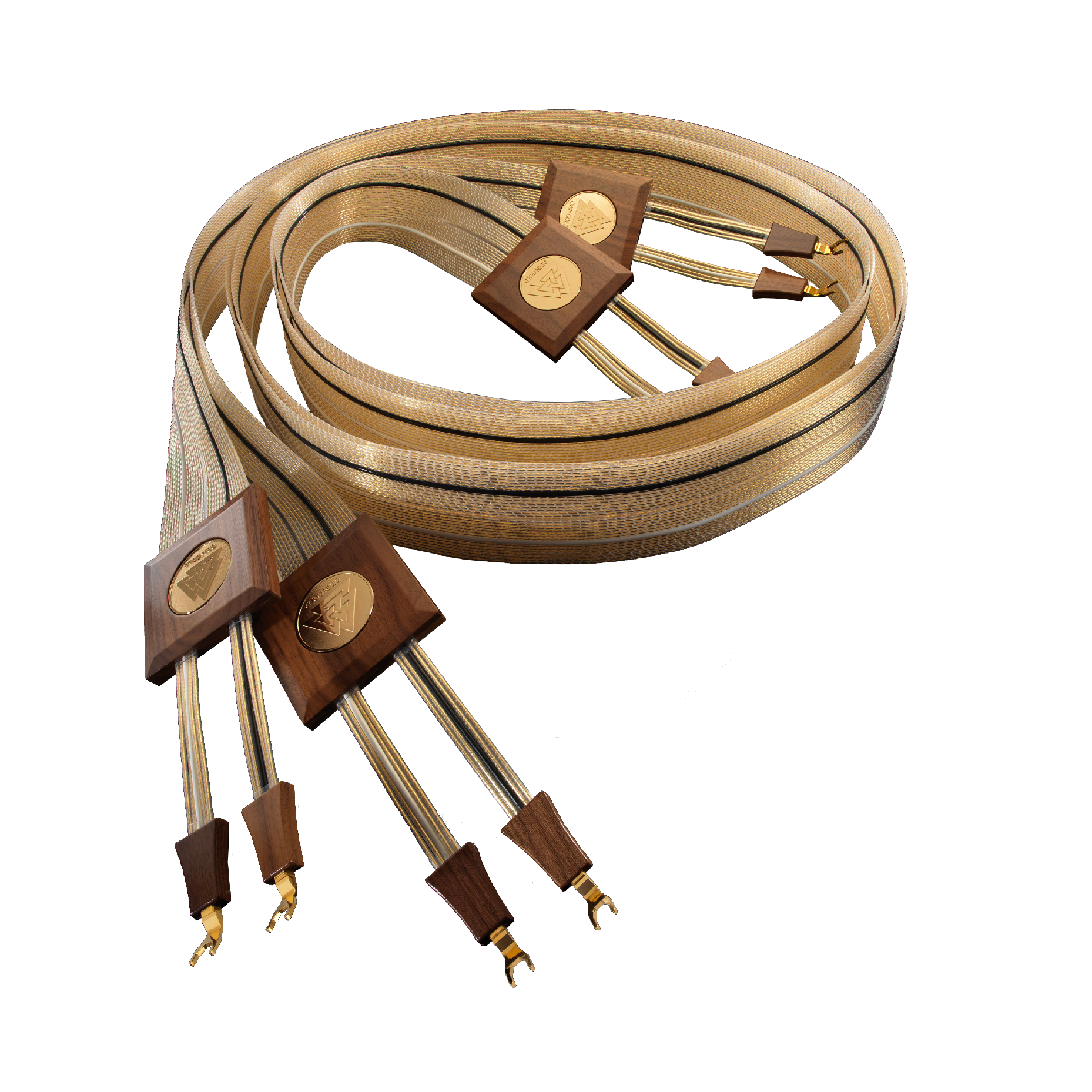 Hero foto kabelu Nordost ODIN Gold v detailu ploché geometrie