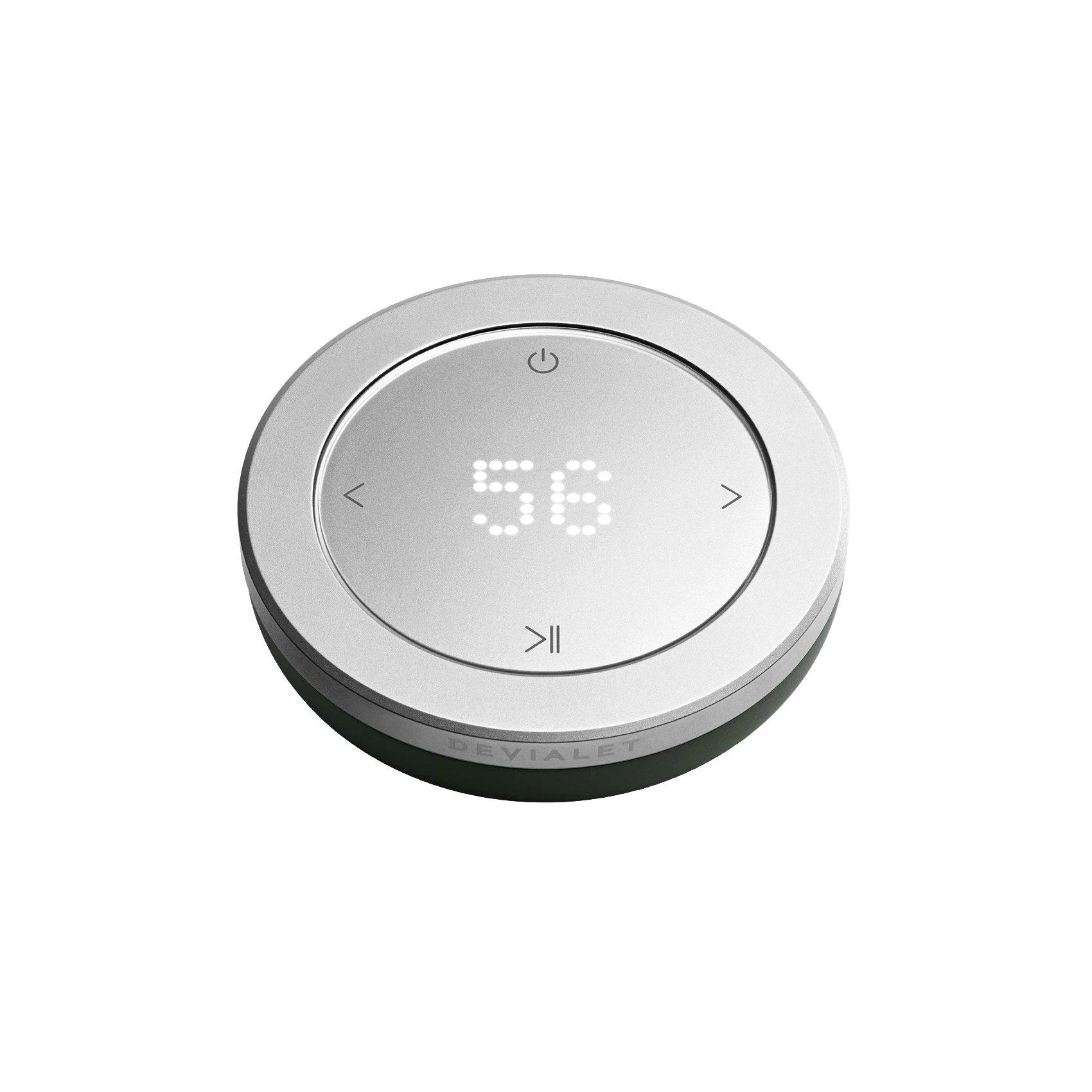 Devialet Remote Ultimate ve variantě Deep Forest z 3/4 pohledu