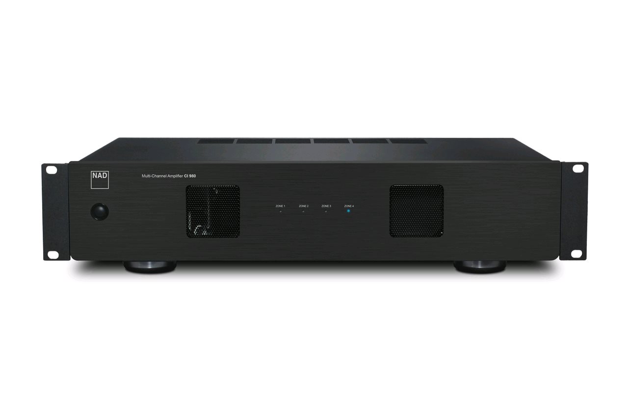 NAD CI 980 — osmikanálový instalační zesilovač v grafitovém provedení čelní pohled