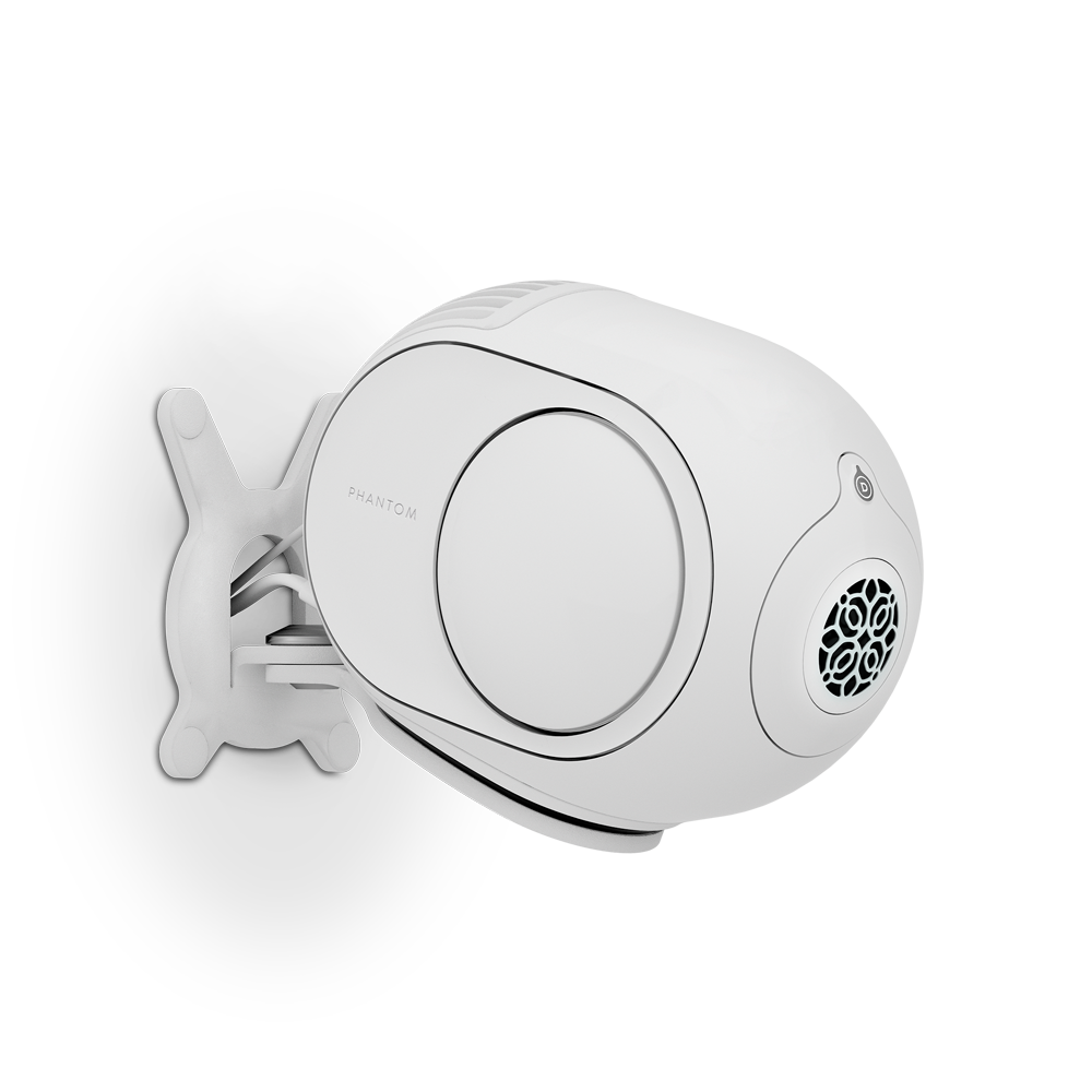 Devialet Gecko nástěnný držák s Phantom II v moderním interiéru