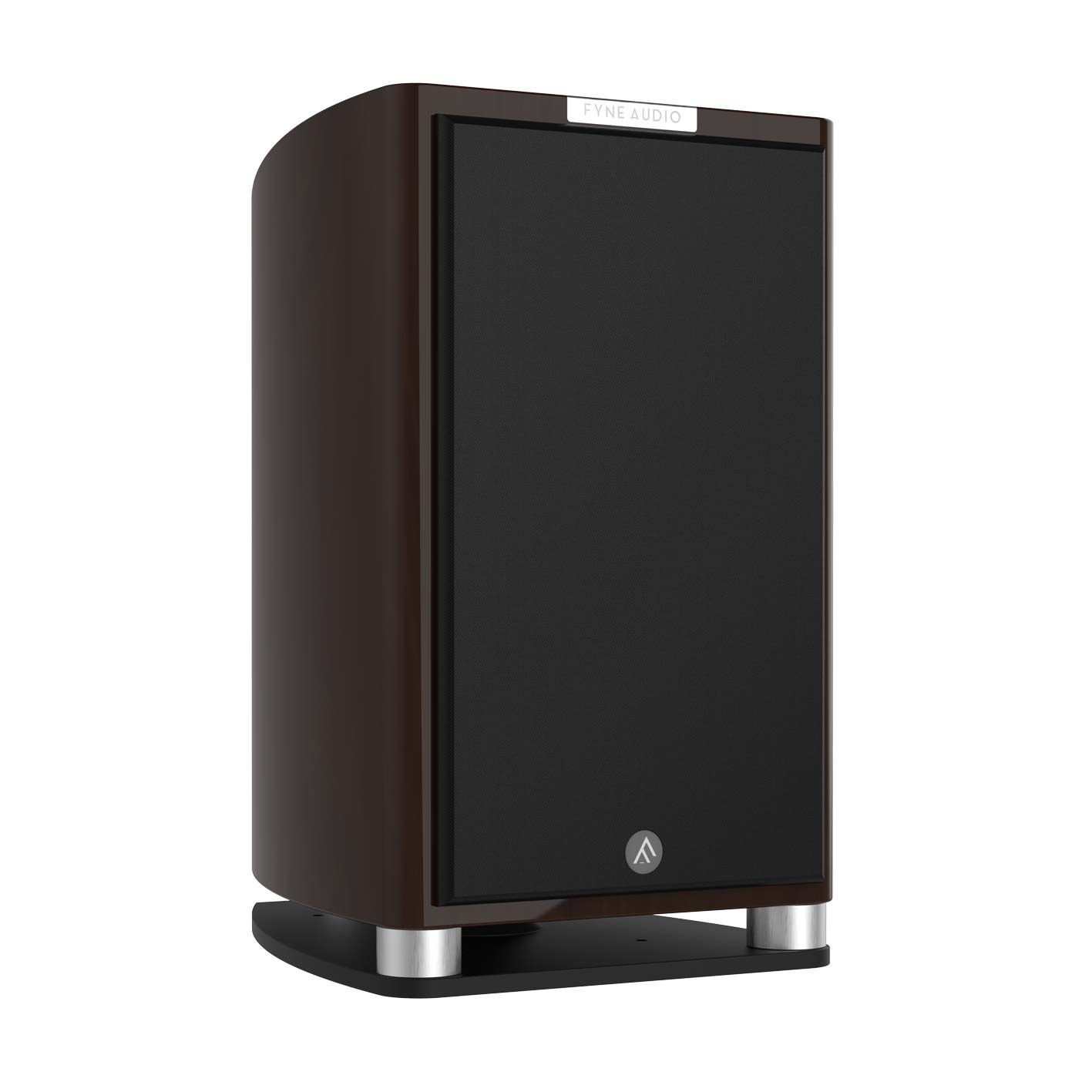 Fyne Audio F701 v ořechu s nasazenou přední magnetickou mřížkou