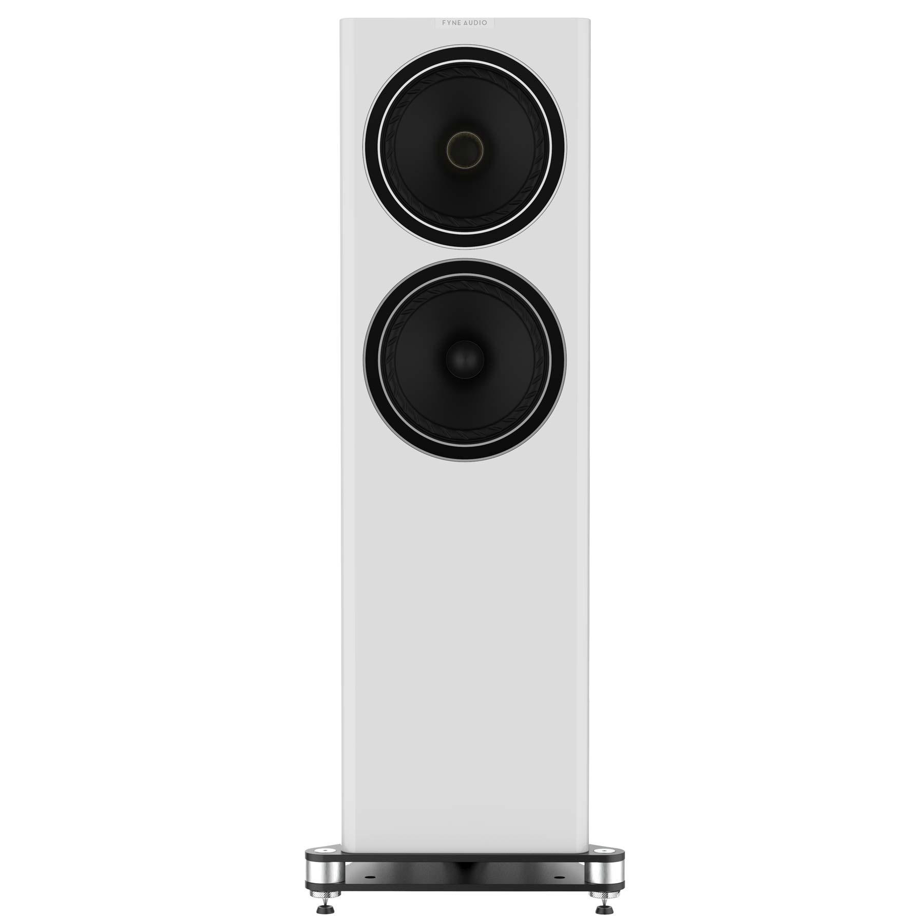 Sloupová reprosoustava Fyne Audio F703 v bílém provedení zepředu