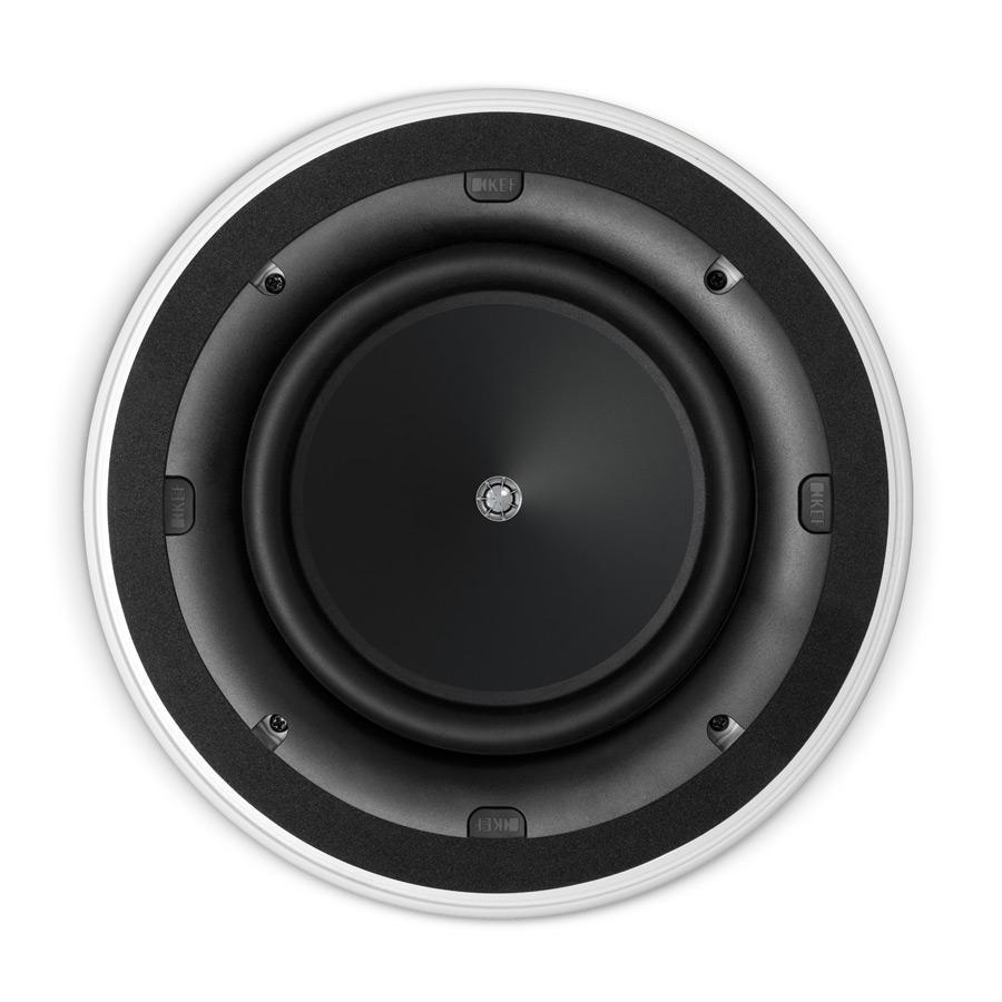 KEF Ci 200.2CR ze zadní strany s detailem koše a svorek