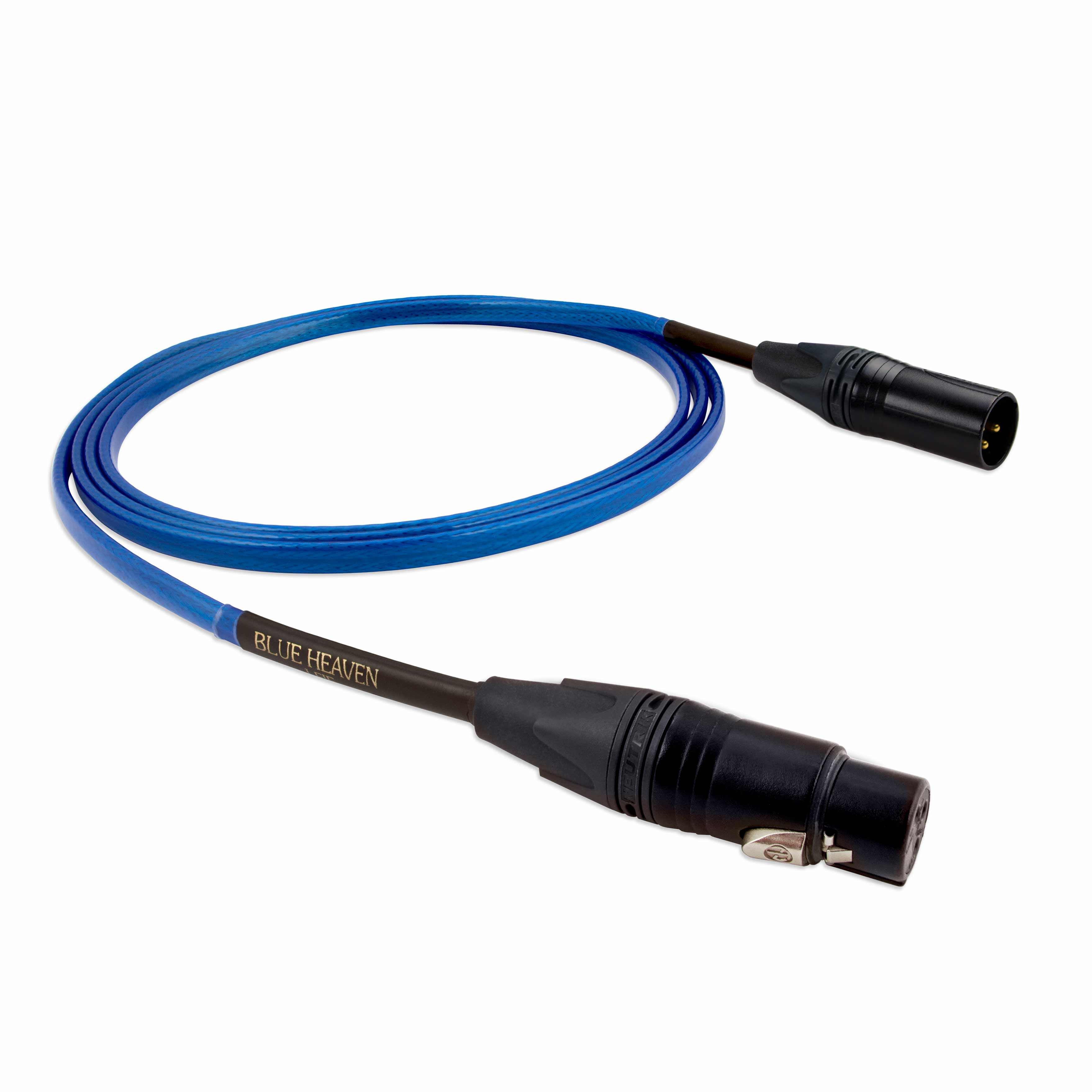 Packshot kabelu Nordost Blue Heaven Straight Subwoofer Cable s konektory XLR