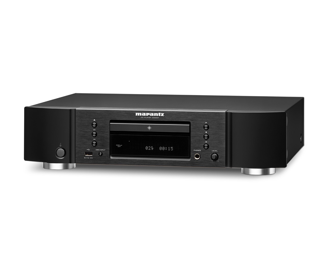 Marantz CD6007 — zadní panel s analogovými a digitálními výstupy RCA, optika, koax