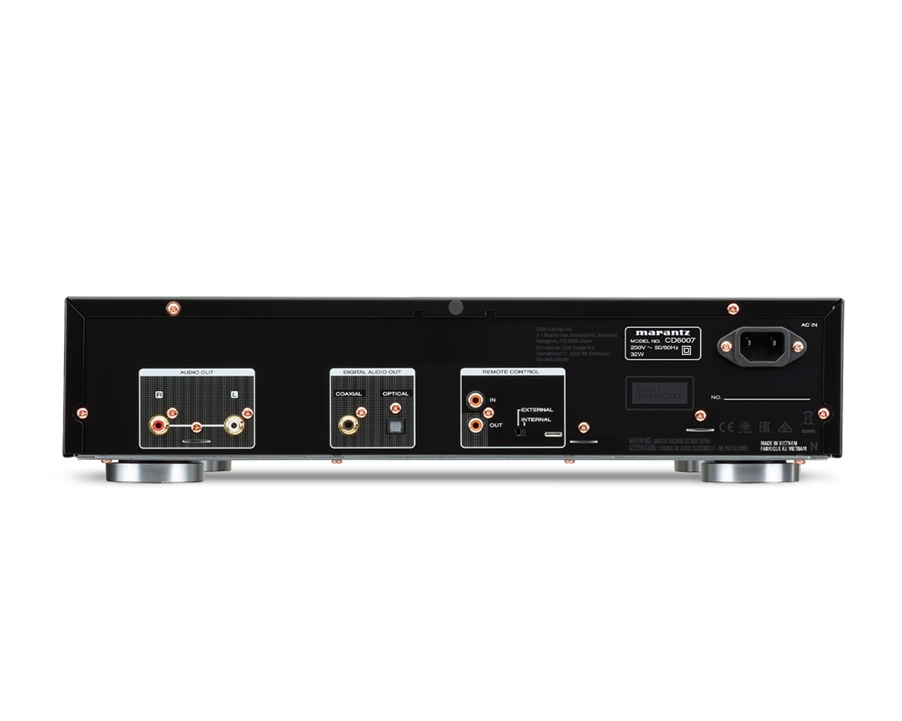 Marantz CD6007 — lifestyle záběr přehrávače v HiFi sestavě na regálu