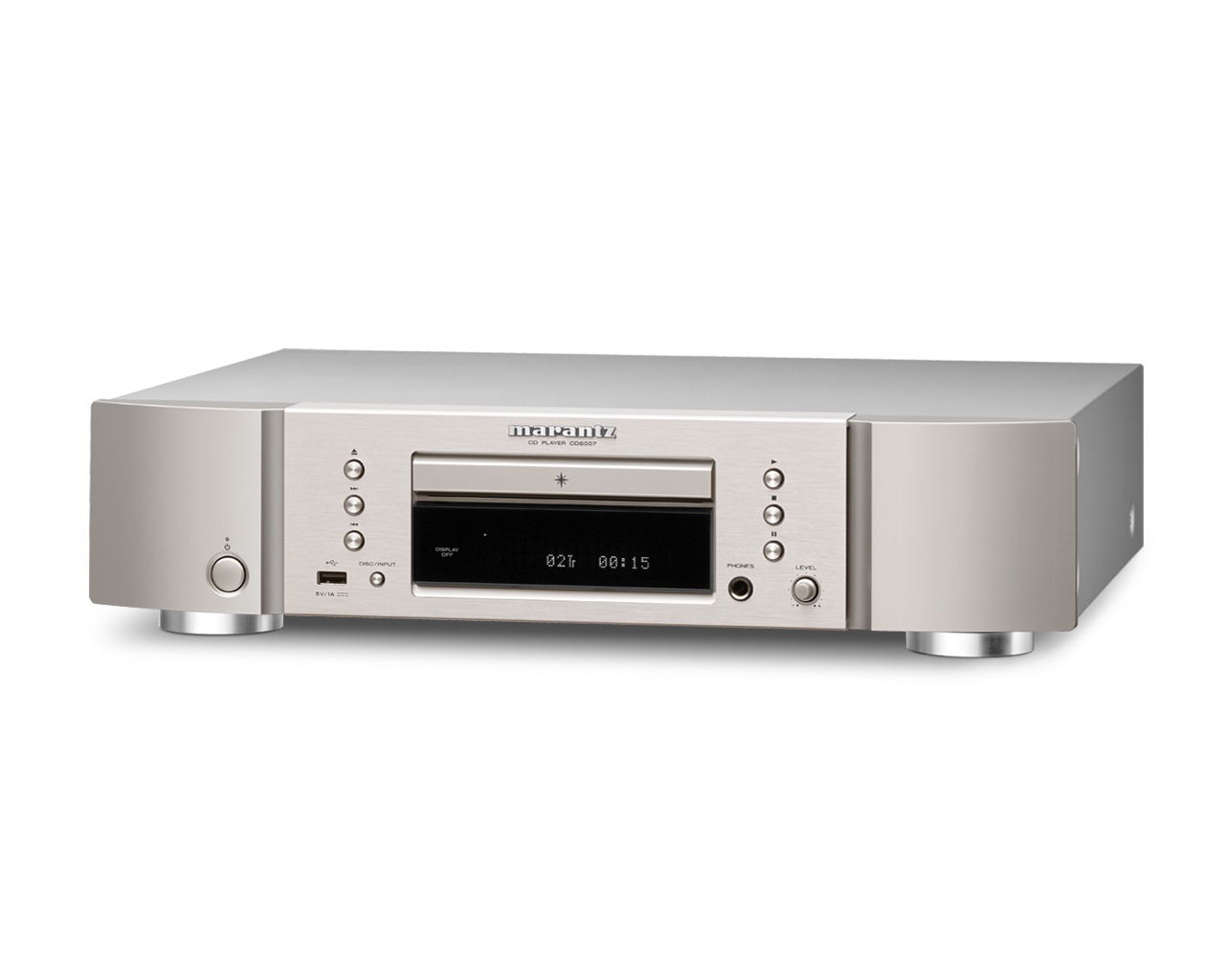 Marantz CD6007 — pohled shora s otevřeným víkem, výrobní detail vnitřní elektroniky